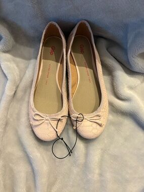GAP Quilted Blush Pink Ballet Flats with Bow